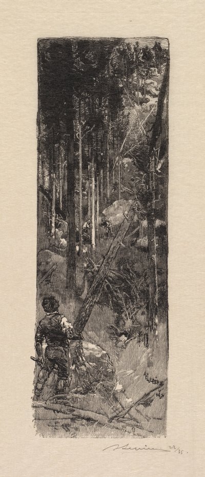 Fontainebleau Ormanı: Çamların Kesilmesi La Forêt de Fontainebleau: Abattage des pines, 1890. by Auguste Louis Lepère