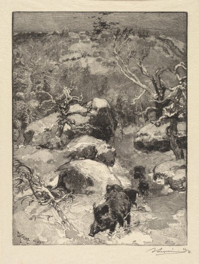 Fontainebleau Ormanı: Cuvier-Châtillon Uçurumu by Auguste Louis Lepère