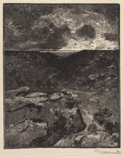 Fontainebleau Ormanı: Franchard Vadisi La Forêt de Fontainebleau: La Vallée de Franchard, 1890. by Auguste Louis Lepère