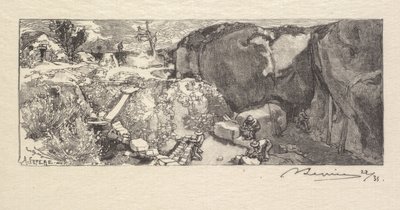 Fontainebleau Ormanı: Kumtaşı Ocağı by Auguste Louis Lepère