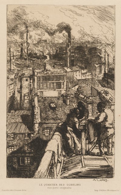 Gazette des Beaux-Arts: Gobelins Mahallesi, 1889. by Auguste Louis Lepère