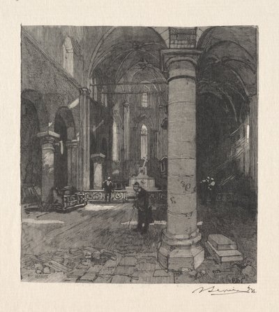 Kilisenin içi by Auguste Louis Lepère