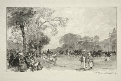 Avenue des Champs-Elysees. by Auguste Louis Lepère