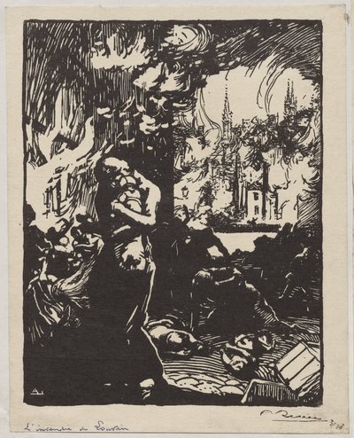 Louvain Ateşi by Auguste Louis Lepère