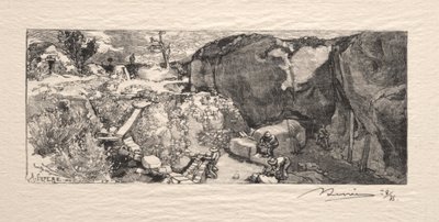 Kumtaşı Ocağı, 1890. by Auguste Louis Lepère
