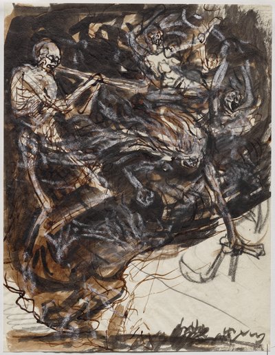 Ölüm ve tutkular yeryüzünde eriyor by Auguste Louis Lepère