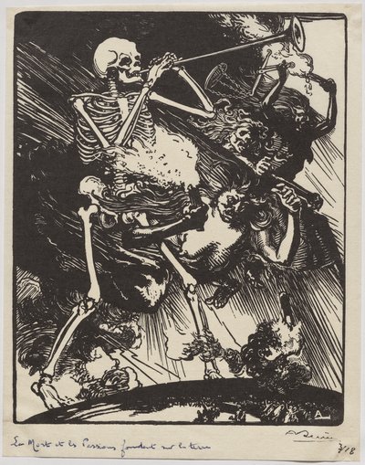 Ölüm ve tutkular yeryüzünde eriyor by Auguste Louis Lepère