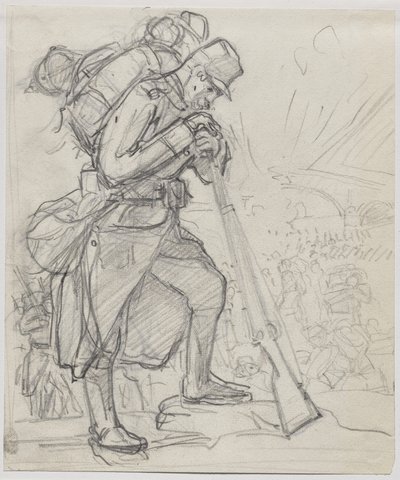 Charleroi'den Sonra Geri Çekilme... by Auguste Louis Lepère