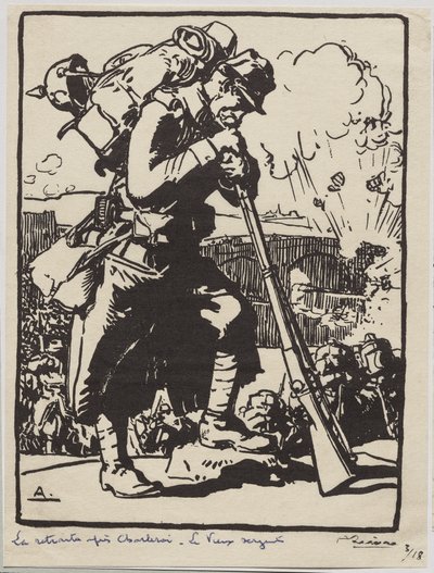 Charleroi'den Sonra Geri Çekilme... by Auguste Louis Lepère