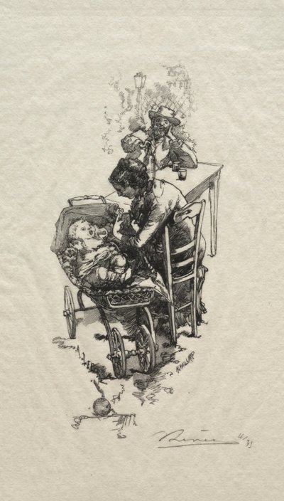 Beşikteki kadın. by Auguste Louis Lepère