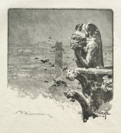 Notre Dame Stryge by Auguste Louis Lepère