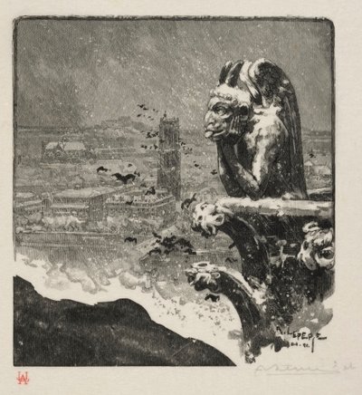 Notre Dame Stryge by Auguste Louis Lepère