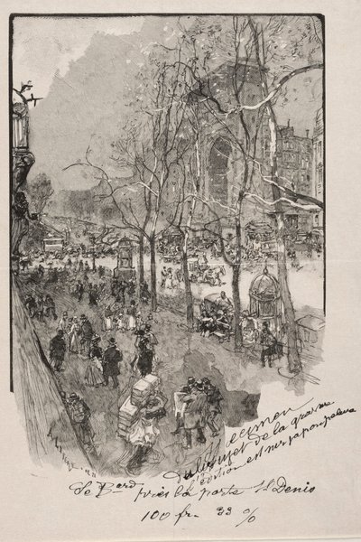 Porte St. Denis yakınlarındaki Boulevards by Auguste Louis Lepère
