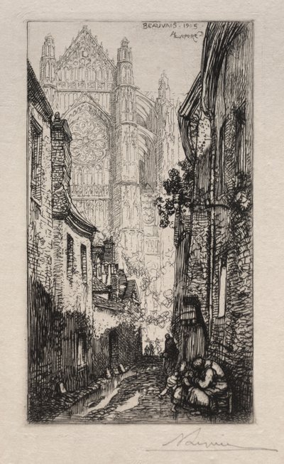 Dar Sokak, Beauvais (Bir Sokak, Beauvais) by Auguste Louis Lepère