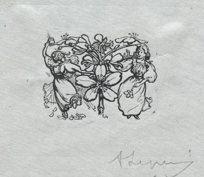 Paris Almanak, 1897: Kuyruk parçası, Bahar by Auguste Louis Lepère