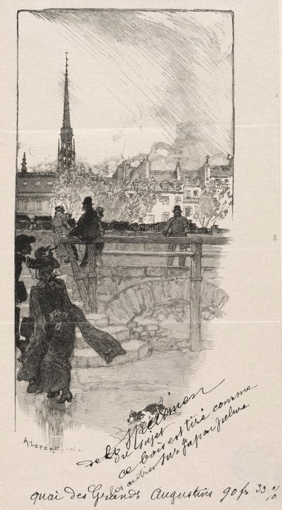 Quai des Grands Augustins. by Auguste Louis Lepère