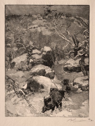 Roche Cuvier Chatillon, 1887. by Auguste Louis Lepère