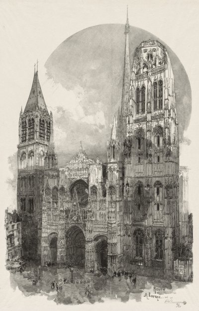 Resimli Rouen: Rouen Katedrali, 1888. by Auguste Louis Lepère