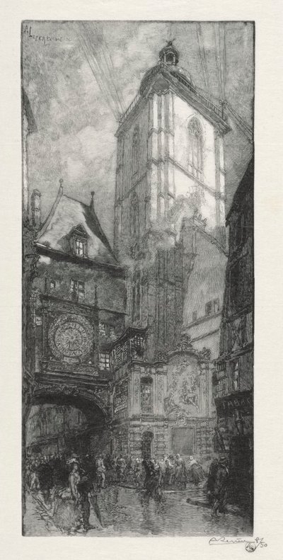 Resimli Rouen: Büyük Saat by Auguste Louis Lepère