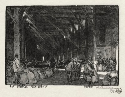 Resimli Rouen: Halle aux Bles, 1896. by Auguste Louis Lepère