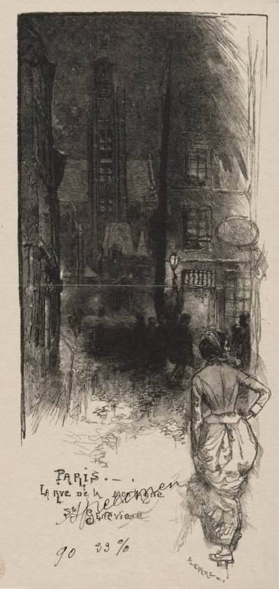 Rue de la Montagne, St. Genevieve by Auguste Louis Lepère
