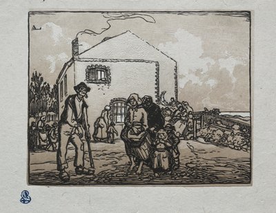 Son Evdeki Dilenciler by Auguste Louis Lepère