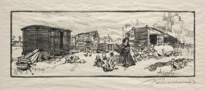 Carriage House Le vagon-logement. by Auguste Louis Lepère
