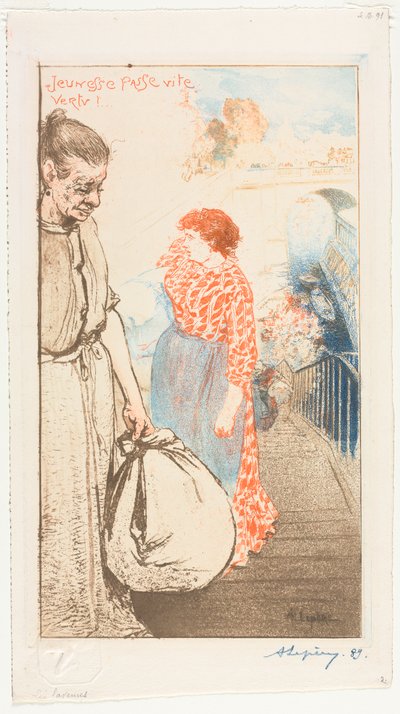 çamaşırcı kadın by Auguste Louis Lepère
