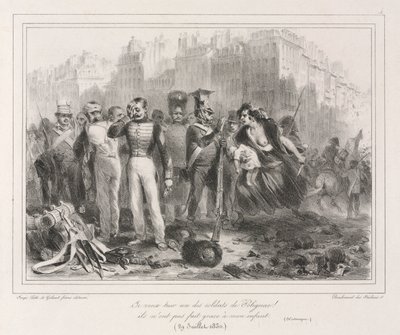 1831 Albümü: Polignacs askerlerinden birini öldürmek istiyorum. Çocuğumu esirgemediler Tarihi, 18 by Auguste Raffet