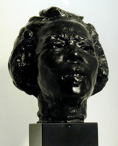 Hanako (bronz) (s/b fotoğraf) by Auguste Rodin
