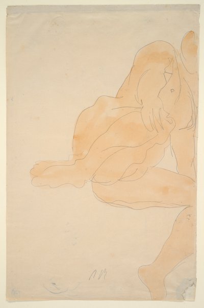 Çıplak Oturma, Diz Kaldırılmış by Auguste Rodin