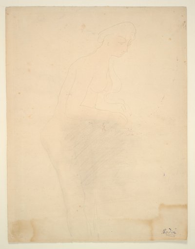 Çıplak Ayakta Sağ Profil by Auguste Rodin