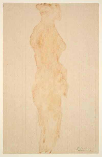 Çıplak Ayakta, Yan Görünüm by Auguste Rodin