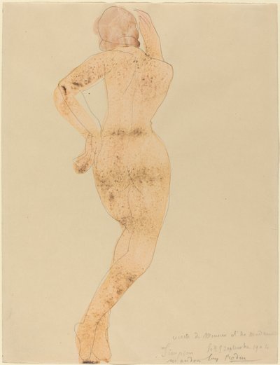 Eylemdeki Kadın Figürün Arkadan Görünümü by Auguste Rodin