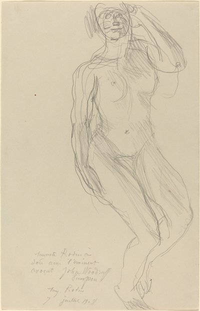 Oturan Kadın Çıplak İleriye Bakmak by Auguste Rodin