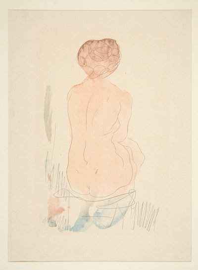 Oturan Çıplak, Arkadan Görünüş by Auguste Rodin