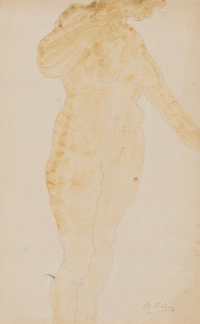 Ayakta Çıplak Kadın, Sol Kol Uzatılmış by Auguste Rodin