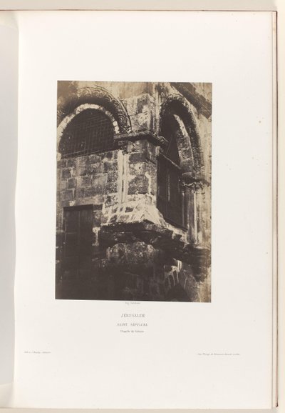 Kapel van de Heilig Grafkerk, Jeruzalem Kudüs. Kutsal Kabir. Calvary Şapeli (nesne üzerindeki başlık) by Auguste Salzmann