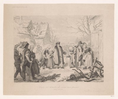 Louis XVI fakir bir mahalleyi ziyaret ediyor Louis XVI distribue des secours aux pauvres (nesnenin başlığı) by Auguste Thomas Marie Blanchard
