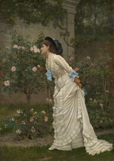 Kadın ve Güller, 1879 by Auguste Toulmouche