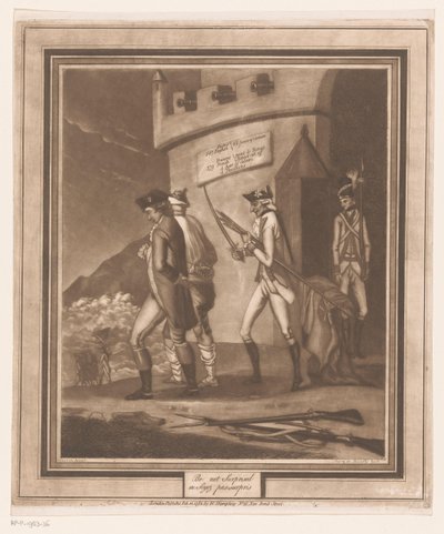 Kulede iki mahkumla askerler Şaşırmayın/ ne soyez pas surpris (nesnedeki başlık) by Auguste de Bouillé