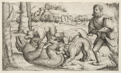 Ayı Avı, 1569. by Augustin Hirschvogel