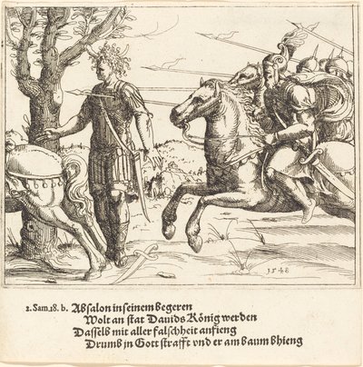 Abşalom Joab tarafından öldürüldü, 1548. by Augustin Hirschvogel