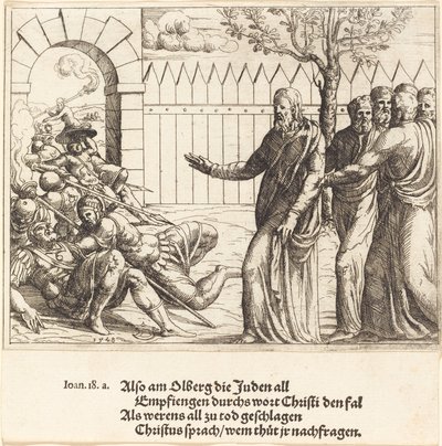 İsa Tutuklanmadan Önce Kendini Tanıtıyor, 1548. by Augustin Hirschvogel