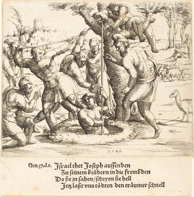 Kuyuya Atılan Yusuf, 1549. by Augustin Hirschvogel
