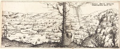 Aziz Paul Dönüşümü ile Manzara, 1545. by Augustin Hirschvogel