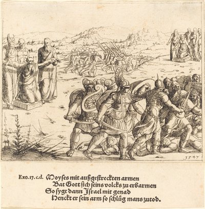 Kollarını Açmış Musa, 1547. by Augustin Hirschvogel