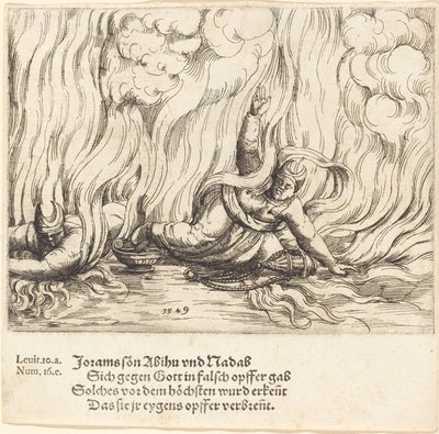 Nadab ve Abihu, 1549. by Augustin Hirschvogel