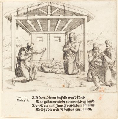 Çobanların Tapınması, 1548. by Augustin Hirschvogel