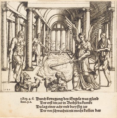Bethesda Havuzunu Çalkalayan Melek, 1548. by Augustin Hirschvogel
